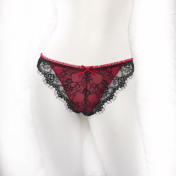 画像2: ChasneyBeauty★タンガ ブラック/レッド (2)