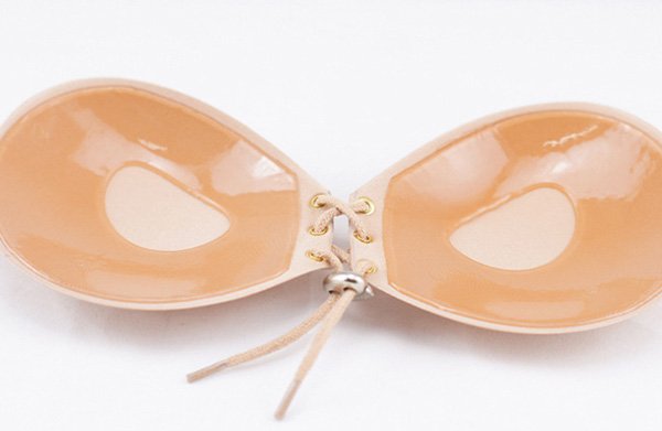 画像6: 編み上げシリコンブラ★ブラック ベージュ 送料無料 (6)