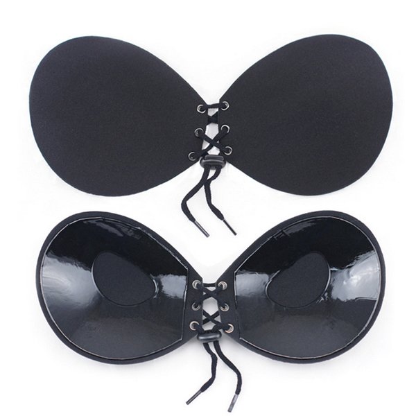 画像4: 編み上げシリコンブラ★ブラック ベージュ 送料無料 (4)