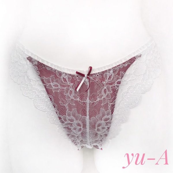 画像3: ChasneyBeauty★タンガ ホワイト/ボルドー (3)
