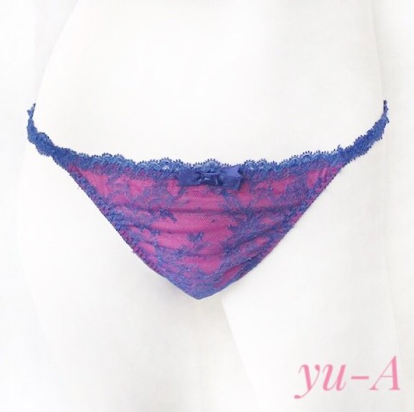 画像2: ChasneyBeauty★タンガ ブルー/フューシャ (2)