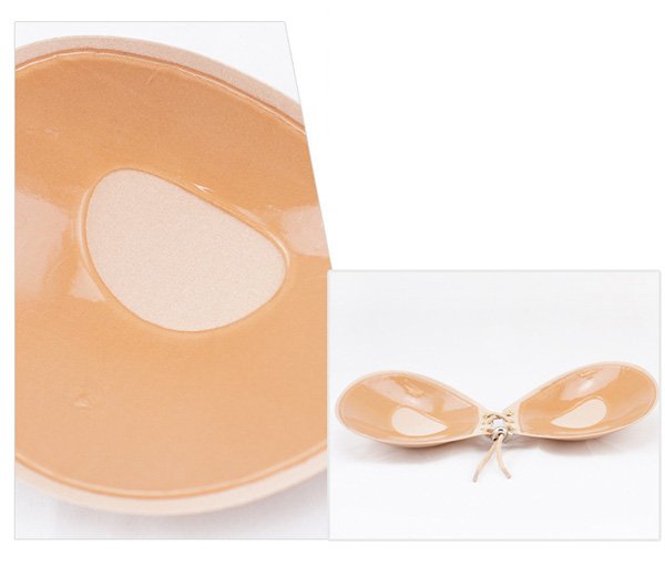 画像8: 編み上げシリコンブラ★ブラック ベージュ 送料無料 (8)