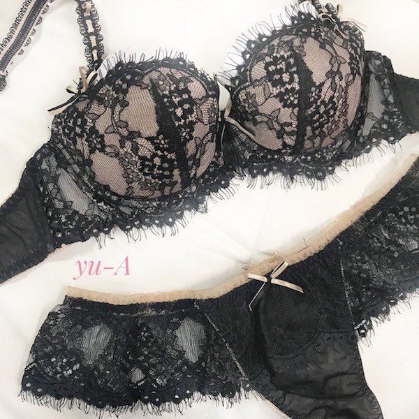 画像2: ChasneyBeauty★ブラ&タンガセット ブラック/ゴールド (2)