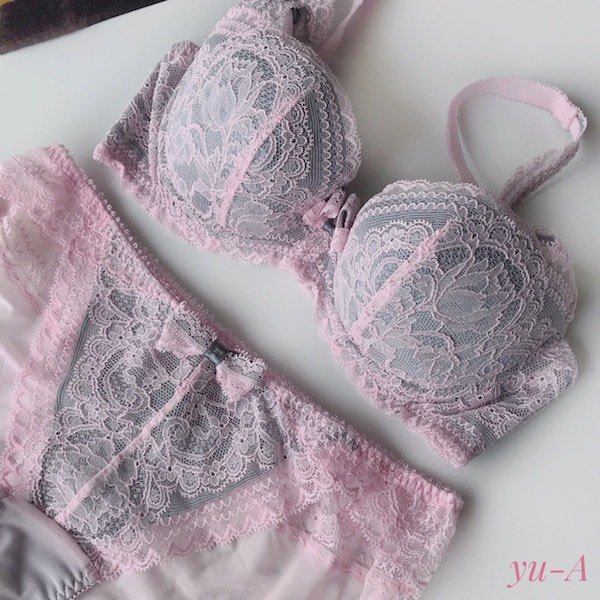 画像2: ChasneyBeauty★GLOWupブラ ピンク/グレー 85D(日本サイズD70) (2)