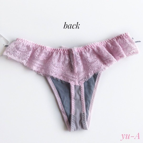 画像2: ChasneyBeauty★タンガ ピンク/グレー Mサイズ (2)