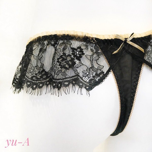 画像8: ChasneyBeauty★ブラ&タンガセット ブラック/ゴールド (8)